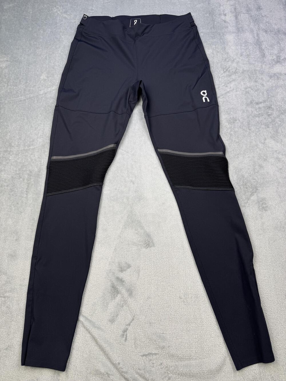 On Leggings Long Mens Large Black Running Compression Zip Hem Pants Leggings